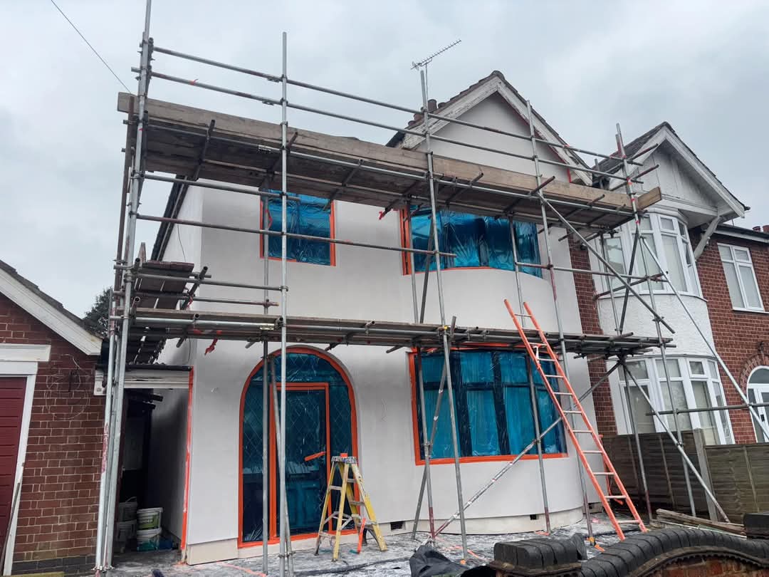 Silicone render finish on semi-detached home in Chelmsford, Essex