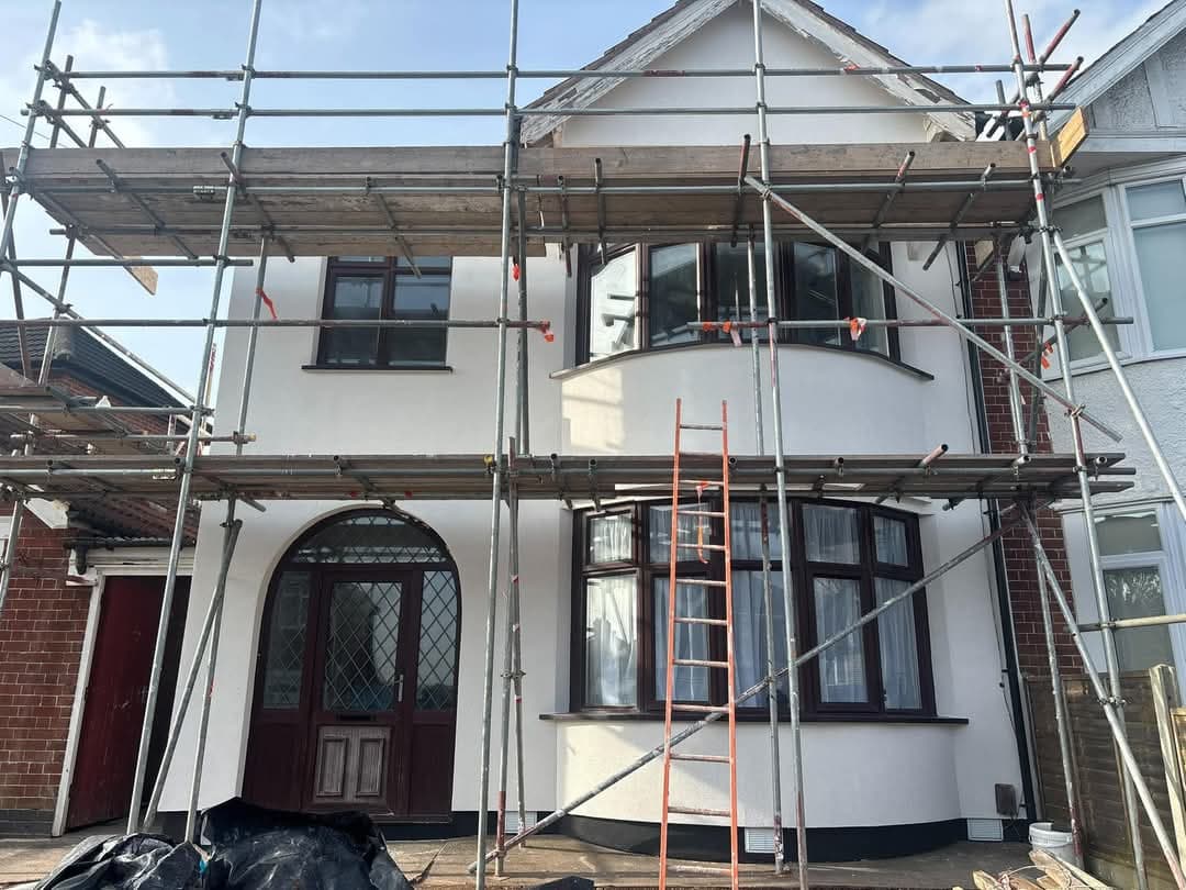 Silicone render finish on semi-detached home in Chelmsford, Essex